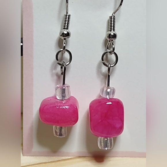 Pink  Quartz Earrings - Picture 8 of 9
